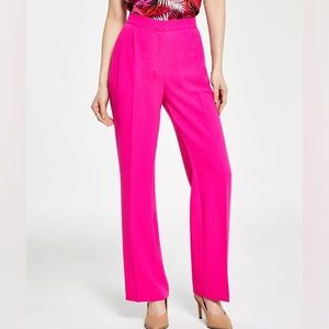 High-Rise Textured Crepe Wide-Leg Pants